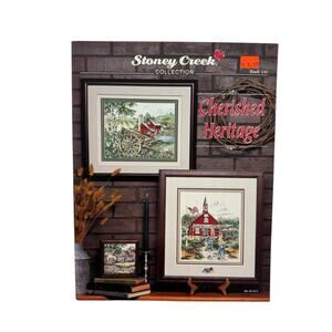 Vintage Cherished Heritage Cross Stitch Pattern Book STONEY CREEK Americana USA